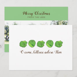 "Lettuce Adore Him" flatfoto-kerstkaart Feestdagenkaart