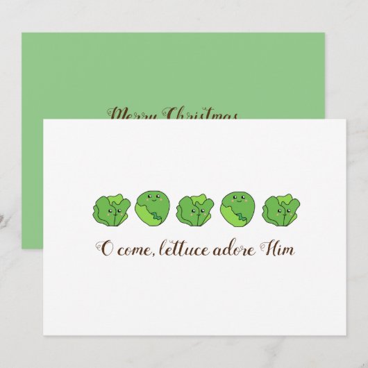 "Lettuce Adore Him" persoonlijke kerstkaart (Voorkant / Achterkant)