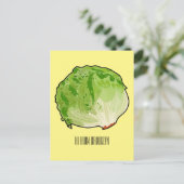 Lettuce cartoon illustratie briefkaart (Staand voorkant)