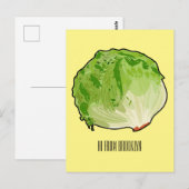 Lettuce cartoon illustratie briefkaart (Voorkant / Achterkant)