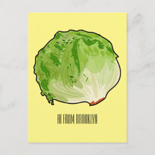 Lettuce cartoon illustratie briefkaart