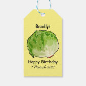 Lettuce cartoon illustratie cadeaulabel (Achterkant)