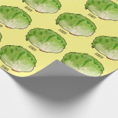 Lettuce cartoon illustratie cadeaupapier (Hoek)