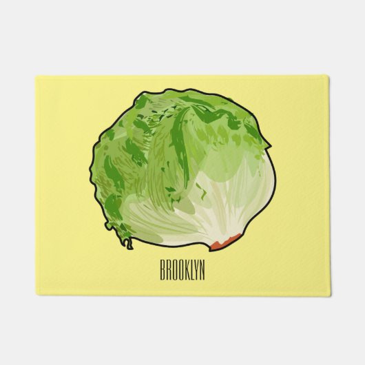 Lettuce cartoon illustratie deurmat (Voorkant)