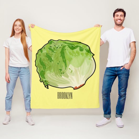 Lettuce cartoon illustratie fleece deken (In situ)
