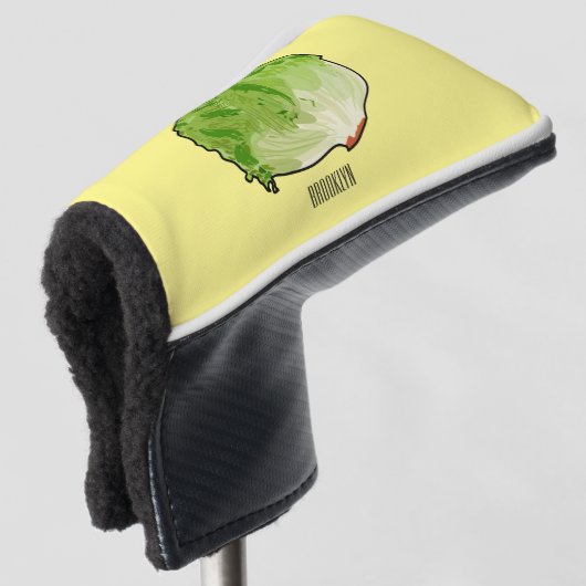 Lettuce cartoon illustratie golfheadcover (3/4 voorkant)