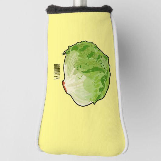 Lettuce cartoon illustratie golfheadcover (Draai 90)