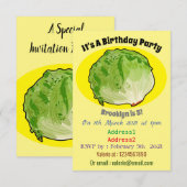 Lettuce cartoon illustratie kaart (Voorkant / Achterkant)