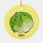 Lettuce cartoon illustratie keramisch ornament (Achterkant)