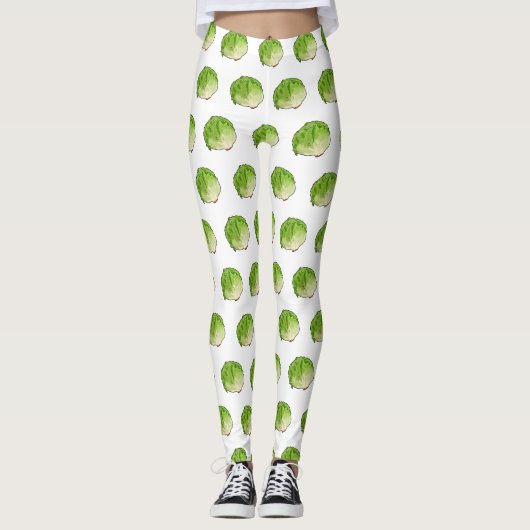Lettuce cartoon illustratie leggings (Voorkant)