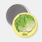 Lettuce cartoon illustratie magneet (Voorkant / Achterkant)