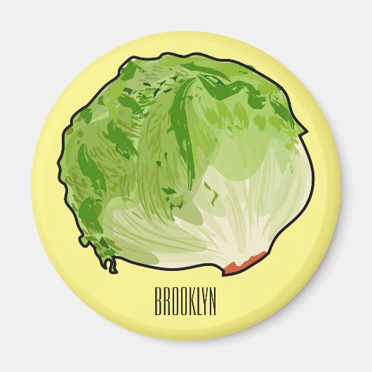 Lettuce cartoon illustratie magneet (Voorkant)