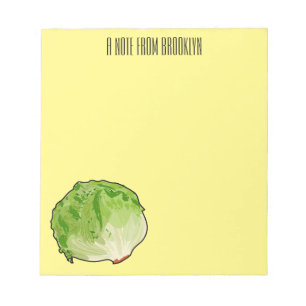 Lettuce cartoon illustratie notitieblok