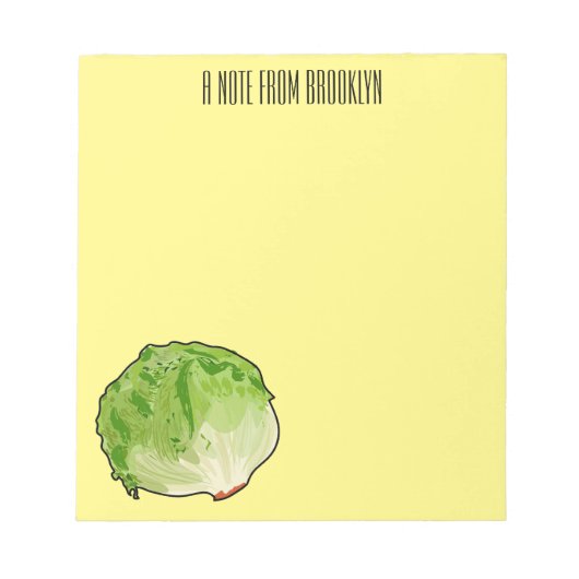 Lettuce cartoon illustratie notitieblok (Voorkant)