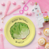 Lettuce cartoon illustratie papieren bordje (Feest)