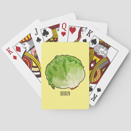 Lettuce cartoon illustratie pokerkaarten (Achterkant)