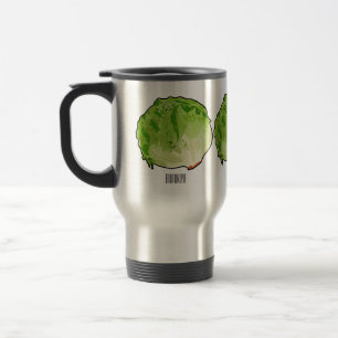 Lettuce cartoon illustratie reisbeker