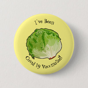 Lettuce cartoon illustratie ronde button 5,7 cm