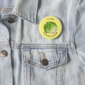 Lettuce cartoon illustratie ronde button 5,7 cm (In situ)