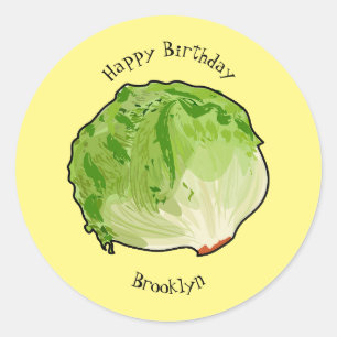 Lettuce cartoon illustratie ronde sticker