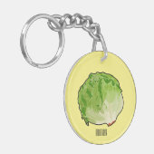 Lettuce cartoon illustratie sleutelhanger (Voorkant Links)
