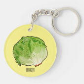Lettuce cartoon illustratie sleutelhanger (Achterkant)