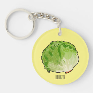 Lettuce cartoon illustratie sleutelhanger