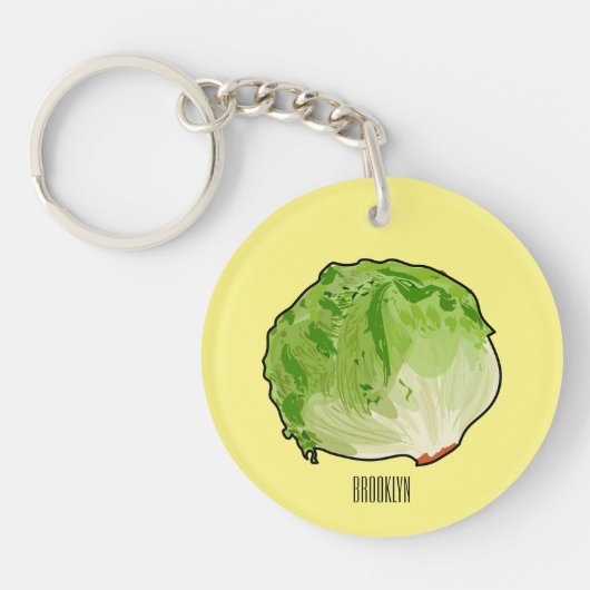 Lettuce cartoon illustratie sleutelhanger (Voorkant)