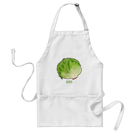 Lettuce cartoon illustratie standaard schort (Voorkant)