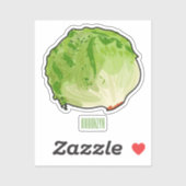 Lettuce cartoon illustratie sticker (Vel)