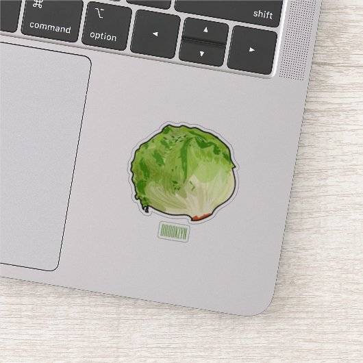 Lettuce cartoon illustratie sticker (Detail)