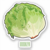 Lettuce cartoon illustratie sticker (Voorkant)