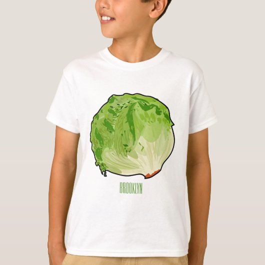 Lettuce cartoon illustratie t-shirt (Voorkant)