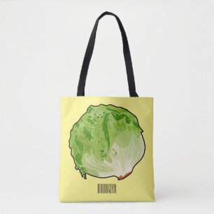 Lettuce cartoon illustratie tote bag