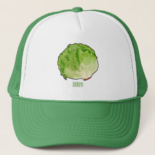 Lettuce cartoon illustratie trucker pet