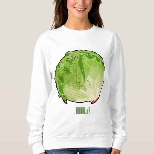 Lettuce cartoon illustratie trui (Voorkant)