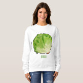 Lettuce cartoon illustratie trui (Voorkant volledig)