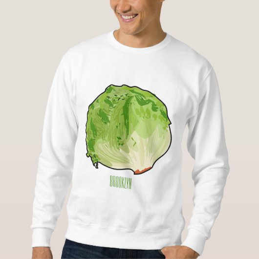 Lettuce cartoon illustratie trui (Voorkant)