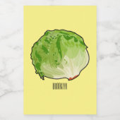 Lettuce cartoon illustratie voedselcontainer etiket (Enkel label)