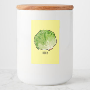 Lettuce cartoon illustratie voedselcontainer etiket