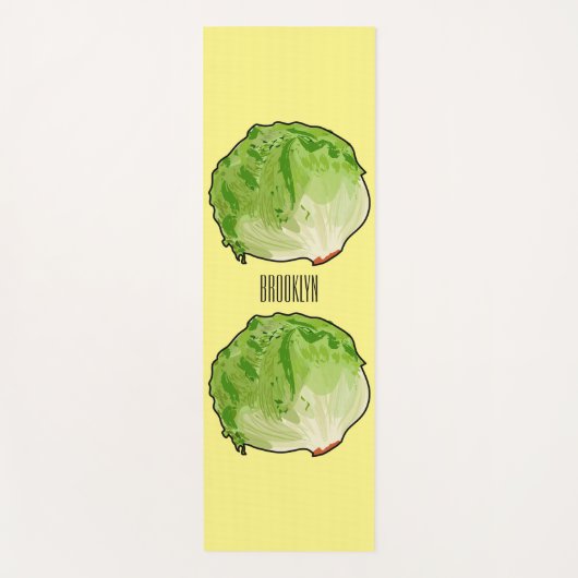 Lettuce cartoon illustratie yogamat (Voorkant)