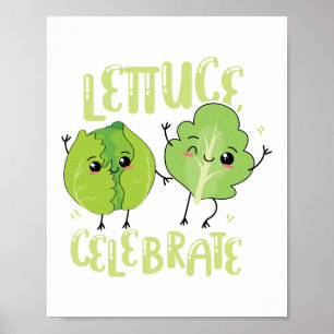 Lettuce Celebrate Herb Pun Poster
