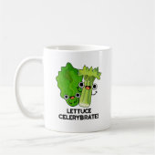 Lettuce Celerybrate Funny Veggie Pun Koffiemok (Links)