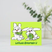 Lettuce Entertain U Cartoon Rabbits Briefkaart (Staand voorkant)