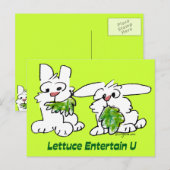 Lettuce Entertain U Cartoon Rabbits Briefkaart (Voorkant / Achterkant)