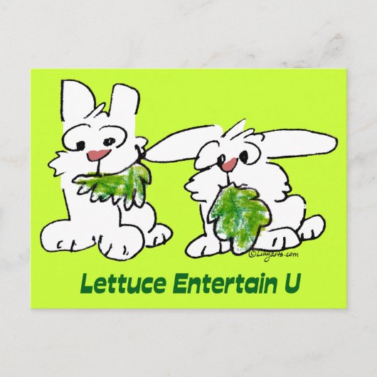 Lettuce Entertain U Cartoon Rabbits Briefkaart (Voorkant)