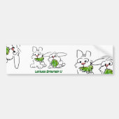 Lettuce Entertain U Cartoon Rabbits Bumpersticker (Voorkant)