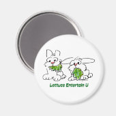 Lettuce Entertain U Cartoon Rabbits Magneet (Voorkant / Achterkant)