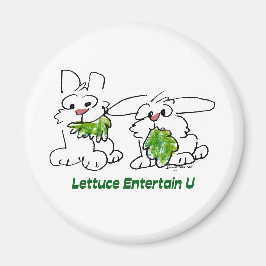 Lettuce Entertain U Cartoon Rabbits Magneet (Voorkant)