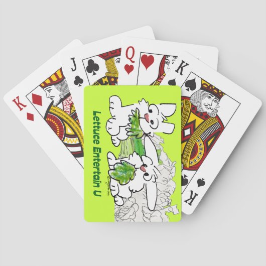 Lettuce Entertain U Cartoon Rabbits Pokerkaarten (Achterkant)
